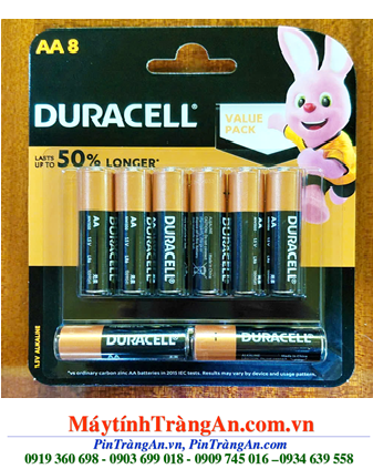 Duracell LR6 MN1500-B8, Pin AA 1.5v alkaline Duracell LR6 MN1500B8 (Lasts up to 50% longer) /Vỉ 08 viên